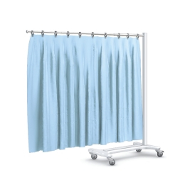 TECHMED 70–200cm BIAŁY ZZ3 Parawan teleskopowy mobilny stal ABS, zasłona PVC zmywalna