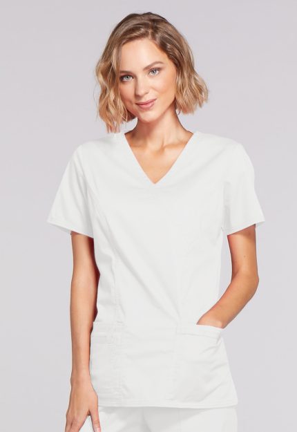 STELO ROZM. S Bluza medyczna damska Round Neck Top, 4728/WHTW/S