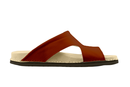 ABAT ROZM. 46 Klapki medyczne, profil ortopedyczny, model motylek, brązowe