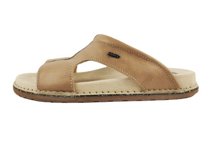 ABAT ROZM. 46 Klapki ortopedyczne damsko-męskie beżowe, skórzane, antyposlizgowe