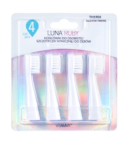 VITAMMY LUNA / RUBY Końcówki do szczoteczki sonicznej, włókna DuPont, 4 szt.