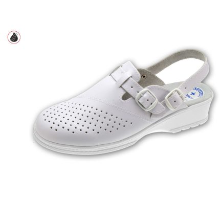 MEDIBUT ROZM. 35 Obuwie damskie medyczne na koturnie, perforacja, pasek, wzór 05AB