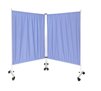 UBM PM-2 Parawan dwuskrzydłowy, zasłona bawełniana, niebieski