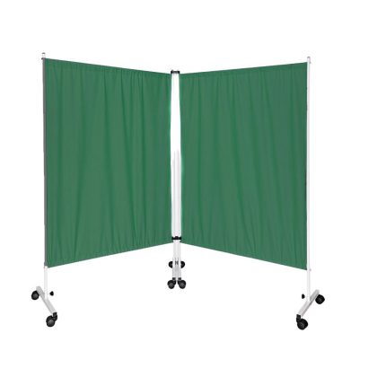 UBM PM-2 ZIELONY Parawan dwuskrzydłowy, zasłona bawełniana, 202×170 cm