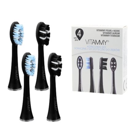 VITAMMY PEARL+ NOIRE, AURUM Końcówki do szczoteczki sonicznej, czarne, 4 szt.